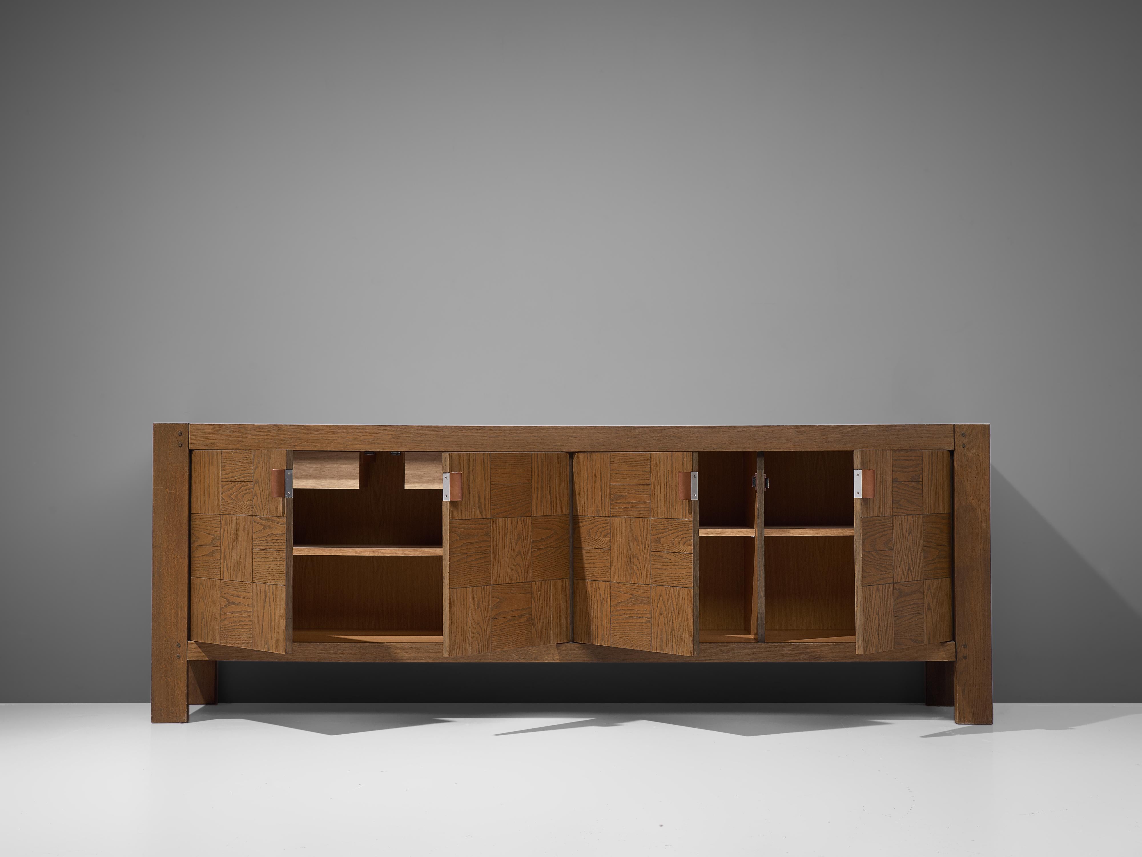 Cubic Sideboard in Stained Oak with Inlayed Doors 1