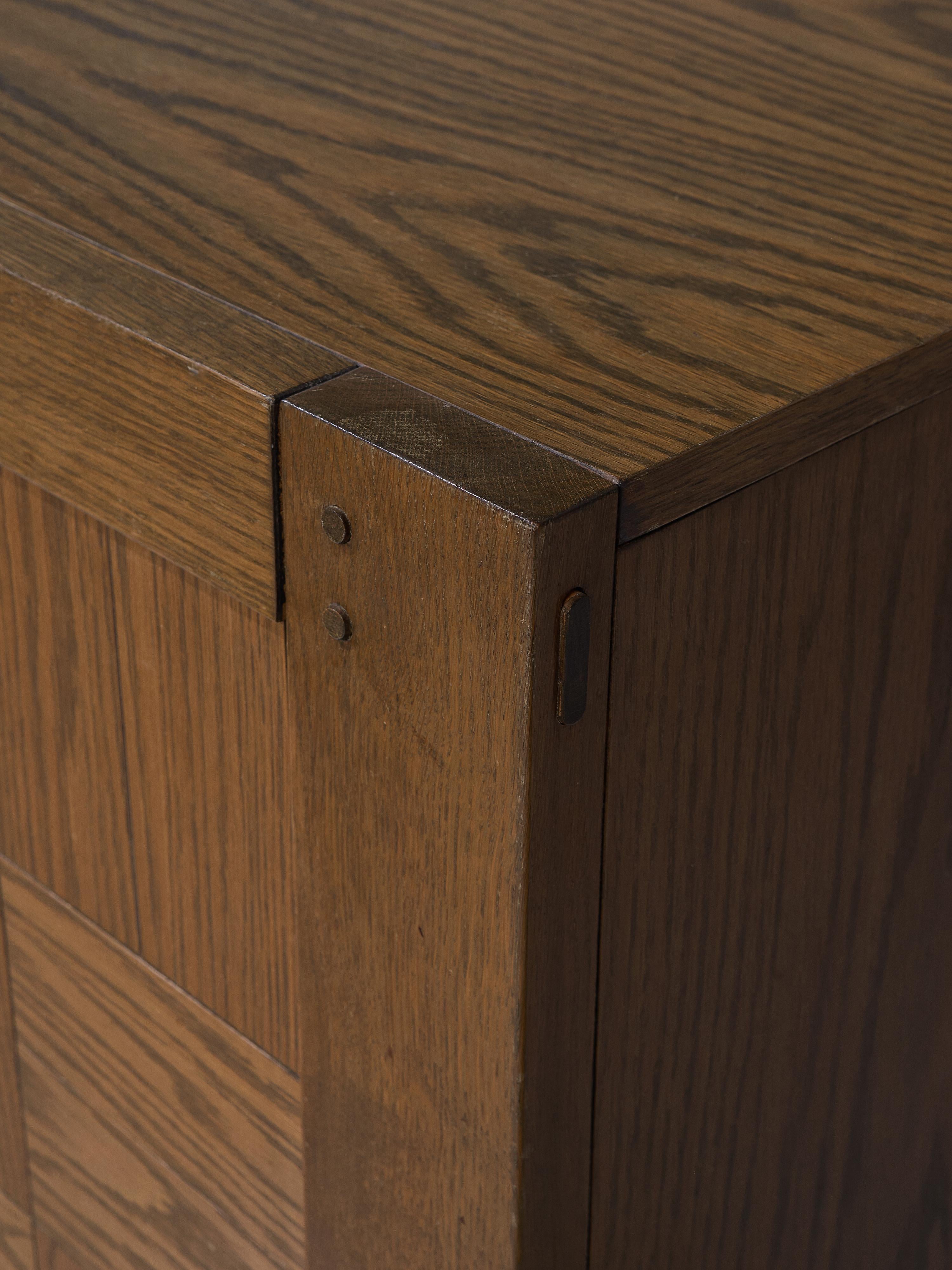 Cubic Sideboard in Stained Oak with Inlayed Doors 2