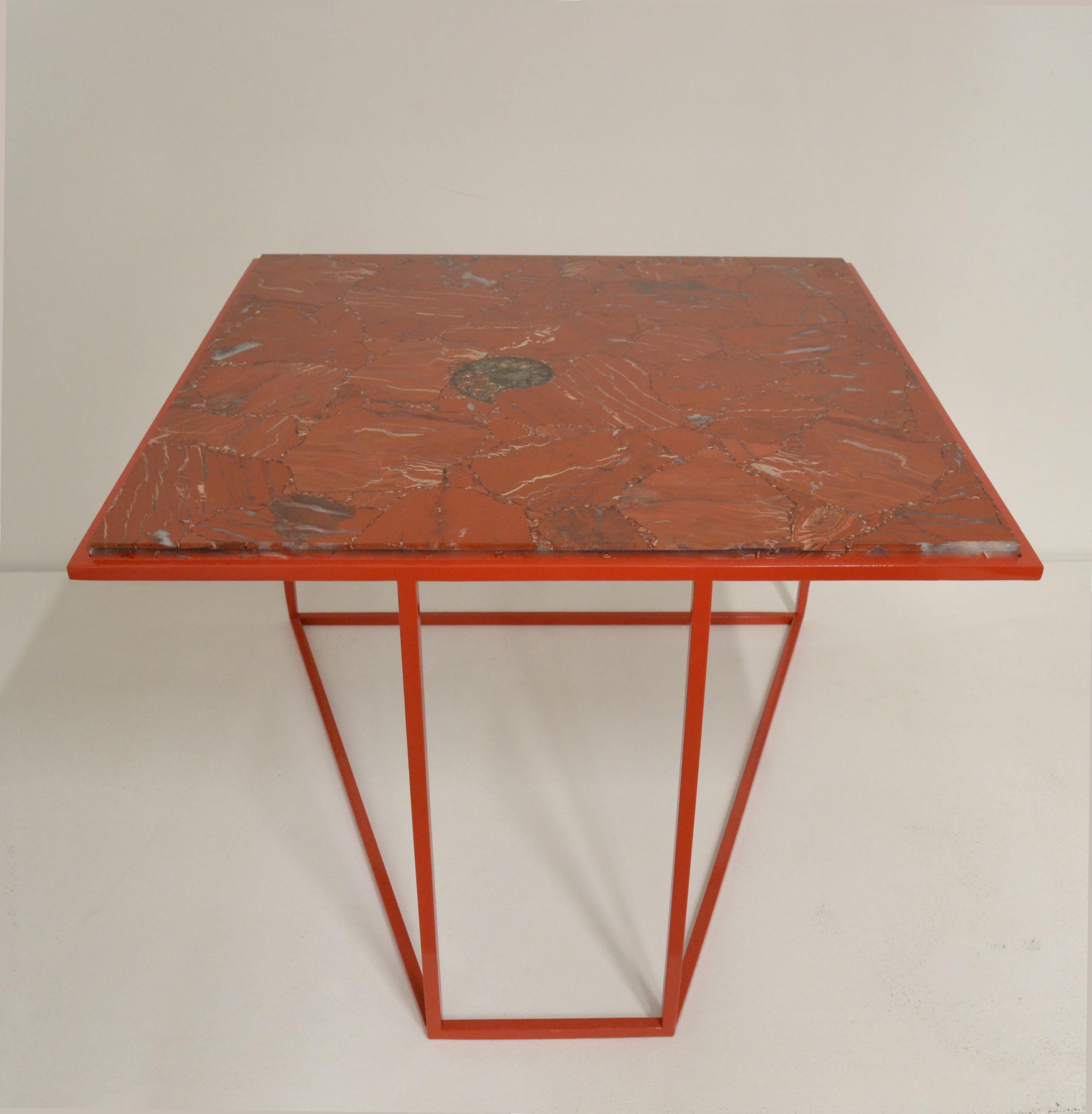 'Cubic' Square Red Jasper Gemstone Cocktail / Coffee / Centre Table In New Condition For Sale In Madrid, ES