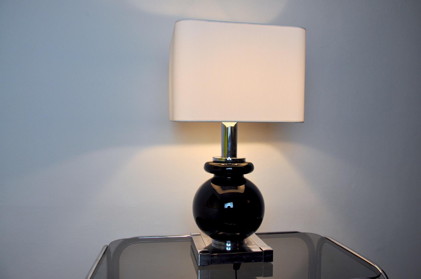 Italian Cubic Table Lamp with Ceramics by BD Lumica, Italy, 1980 For Sale
