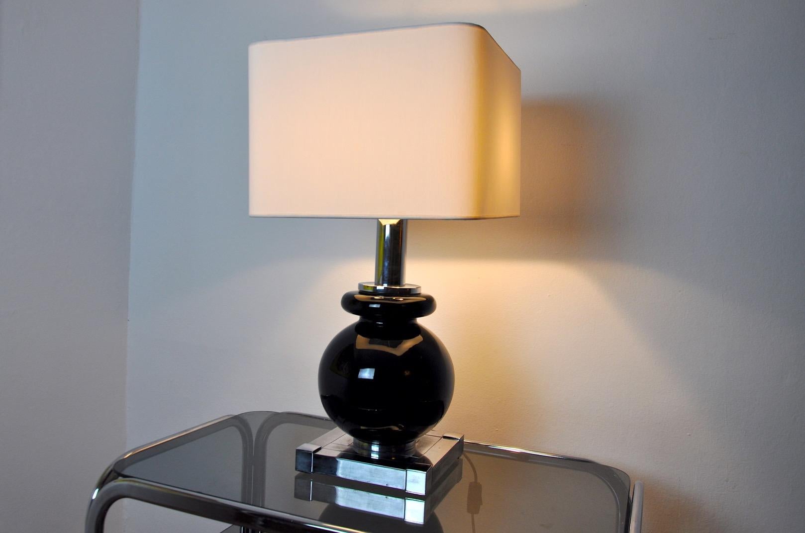 Cubic Table Lamp with Ceramics by BD Lumica, Italy, 1980 In Good Condition For Sale In BARCELONA, ES