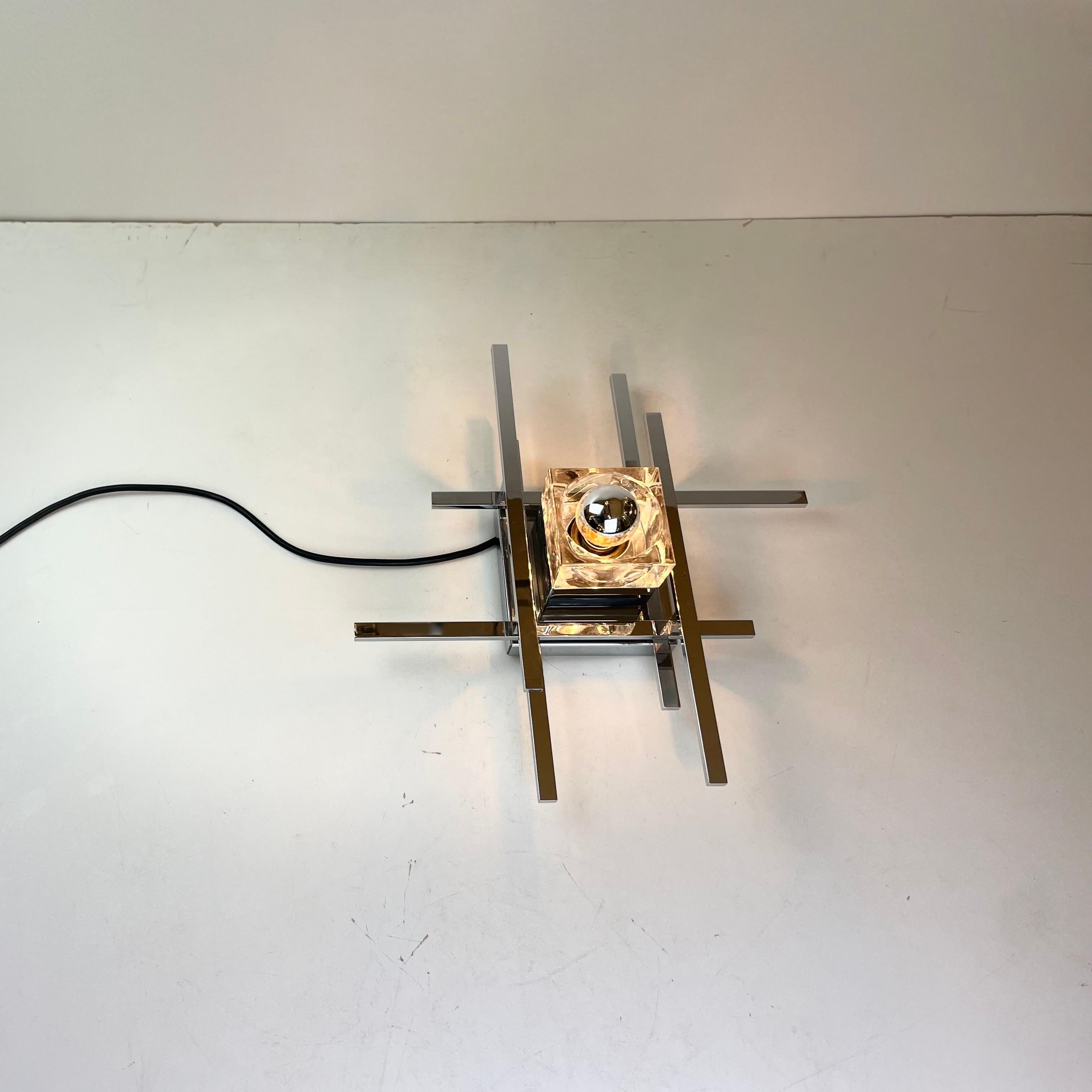 Cubic, Lámpara de pared de Gaetano Sciolari, años 70 en Bueno estado para la venta en Brussel, BE