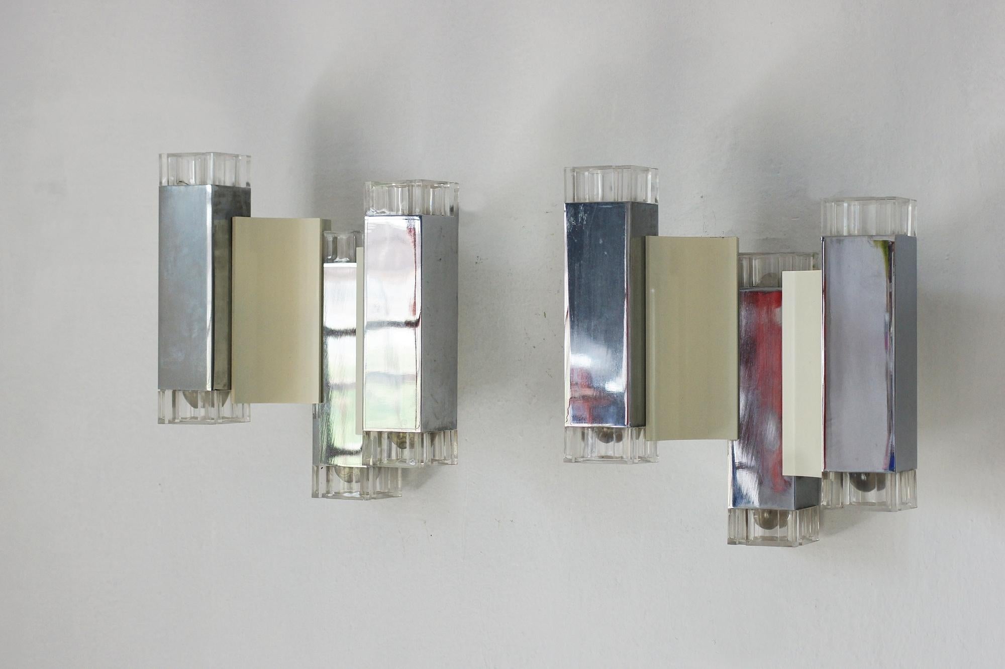 Européen Lampe murale cubique de Gaetano Sciolari pour Sciolari Illuminazione, Italie