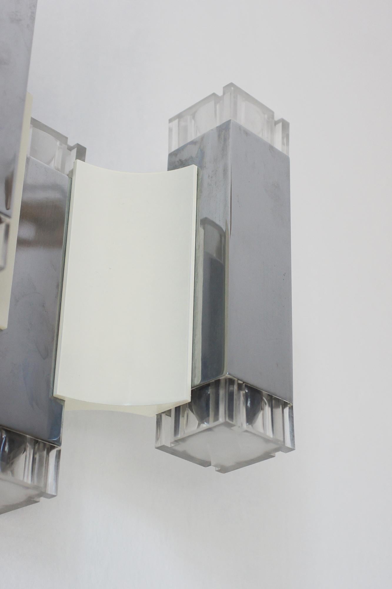Fin du 20e siècle Lampe murale cubique de Gaetano Sciolari pour Sciolari Illuminazione, Italie