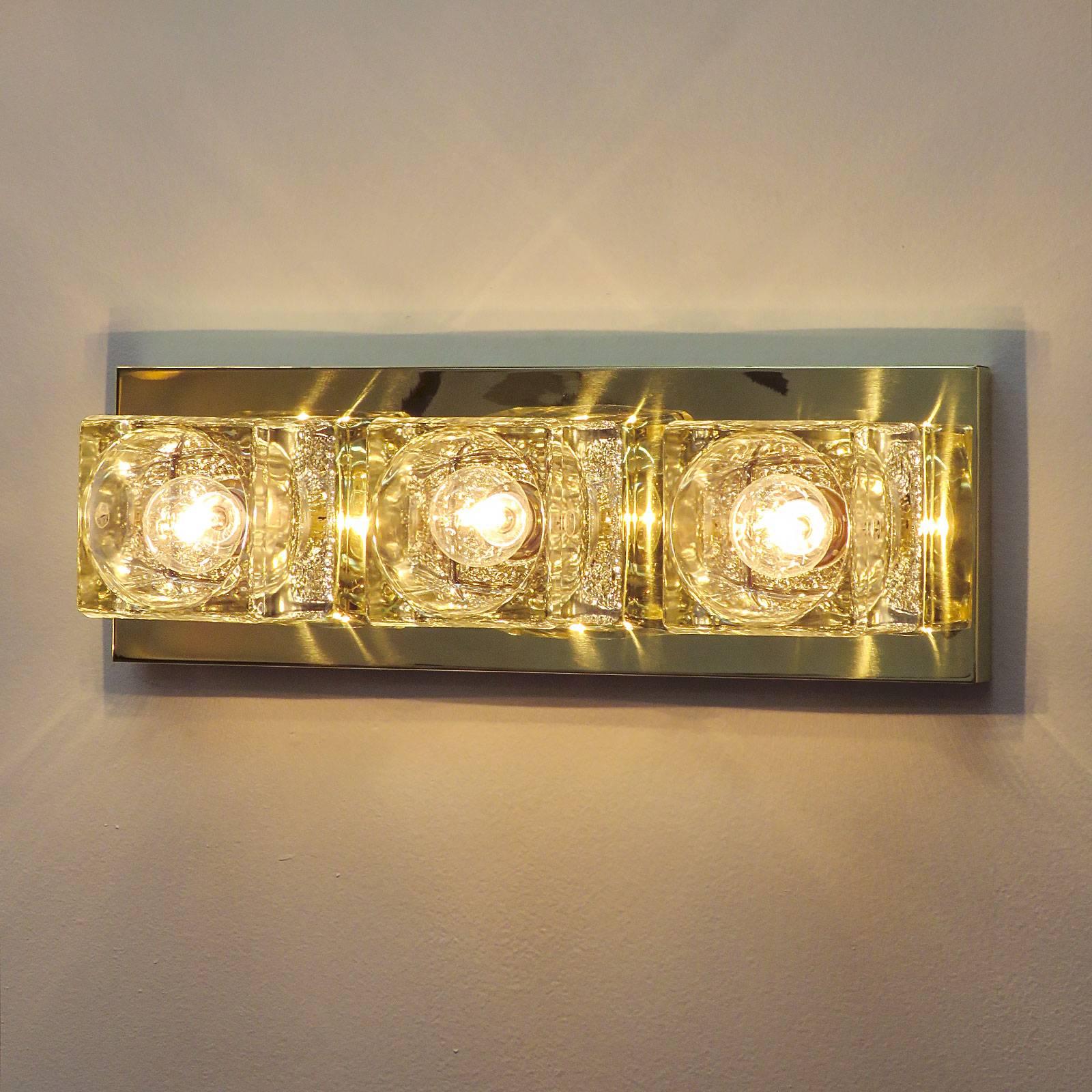Glass Cubic Wall Light by Peill & Putzler