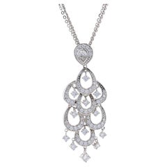 Cubic Zirconia Cascade Drop Anhänger Halskette 18" - Sterling Silber CZs