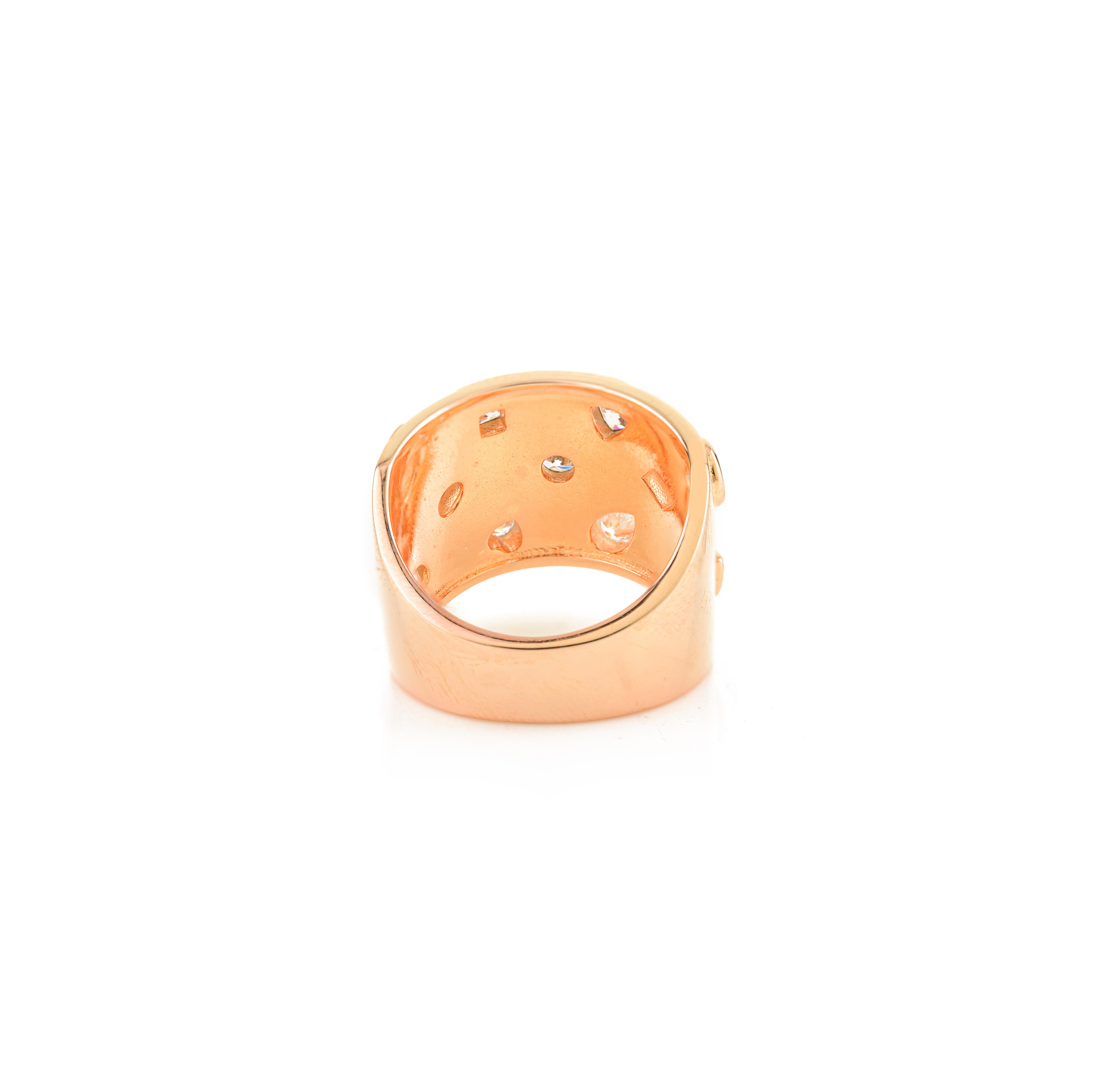 in vendita:  Anello con zirconia cubica con impostazione gitana, audace e di design, per regali in argento 7
