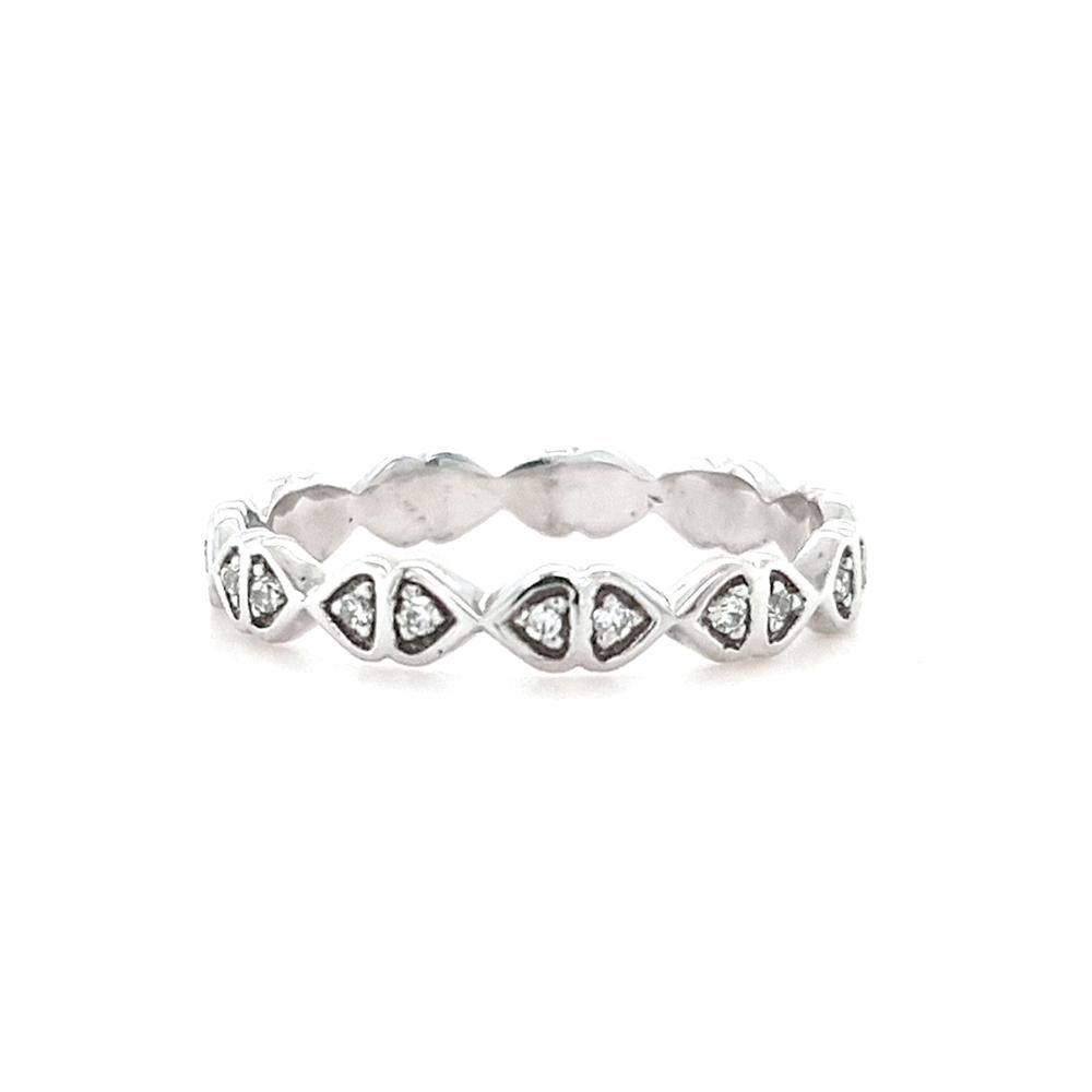Brilliant Cut Cubic Zirconia Sterling Silver Bow Ring - Size L (Approx 5.75 US) For Sale