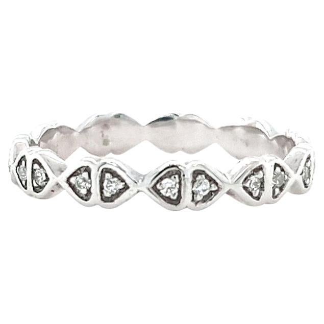 Cubic Zirconia Sterling Silver Bow Ring - Size L (Approx 5.75 US)