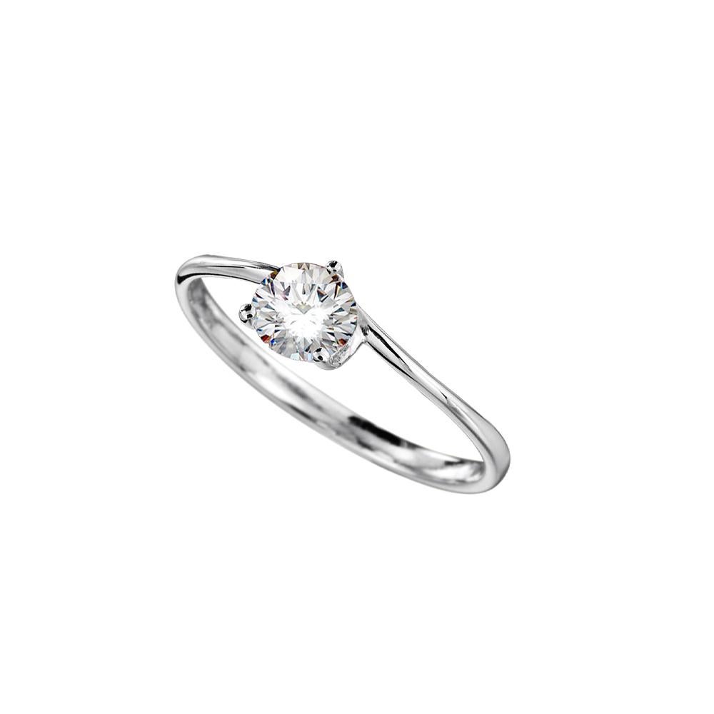 The enchanting 0.4ct cubic zirconia Amara Wishbone Engagement Ring in sterling silver - a symbol of love and everlasting commitment. This exquisite piece seamlessly blends classic elegance with a touch of whimsy, as it takes on the graceful