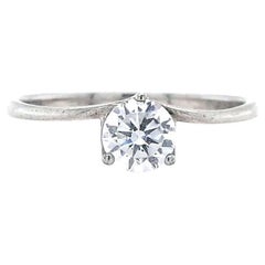 Anello Wishbone in argento sterling con zirconia cubica - Misura M1/2 (circa 6,5 USA)