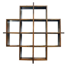 Cubical wall bookcase in laminated made in Italy 1970s