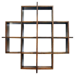Cubical wall bookcase in laminated made in Italy 1970s