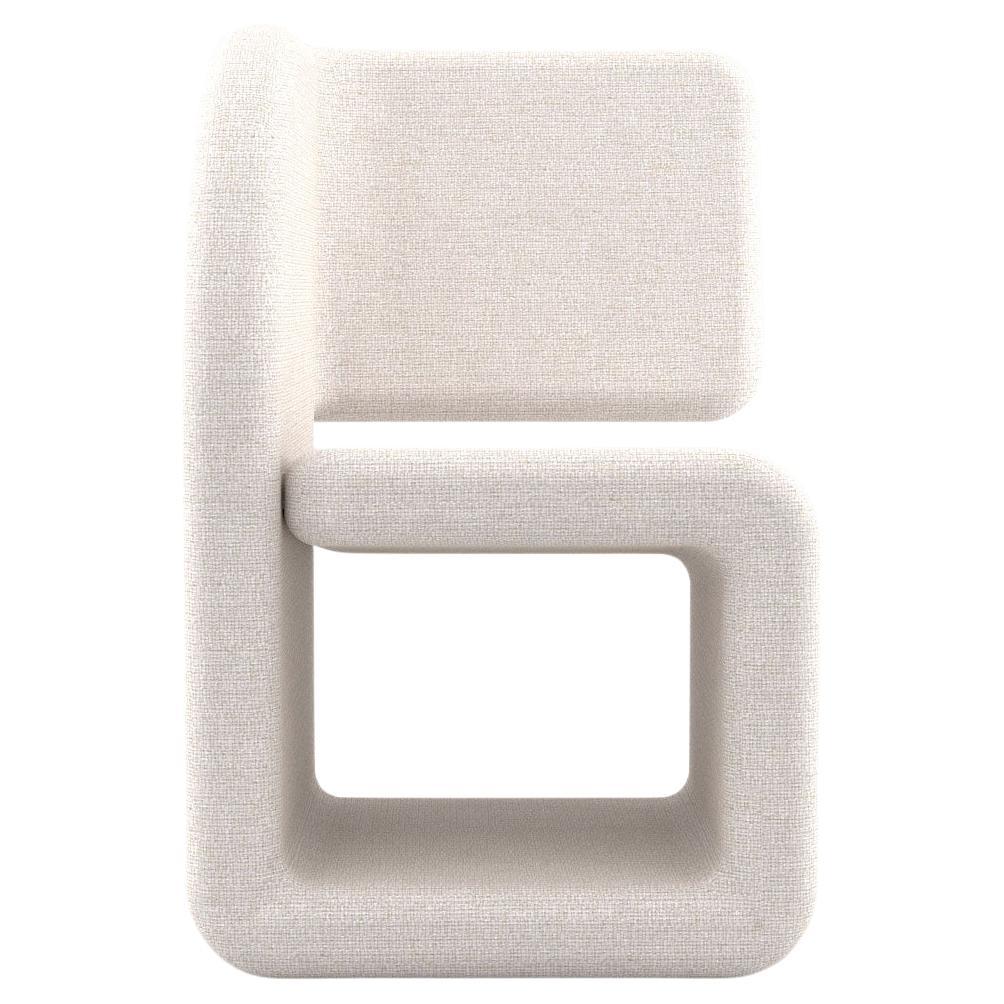 Cubiq Chair - Fully Upholstered Modular Chair in White Fabric