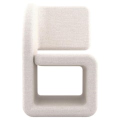 Cubiq Chair - Fully Upholstered Modular Chair in White Fabric
