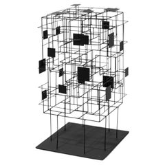 Scultura Cubique in ottone nero di Eric de Dormael, design astratto, 2021