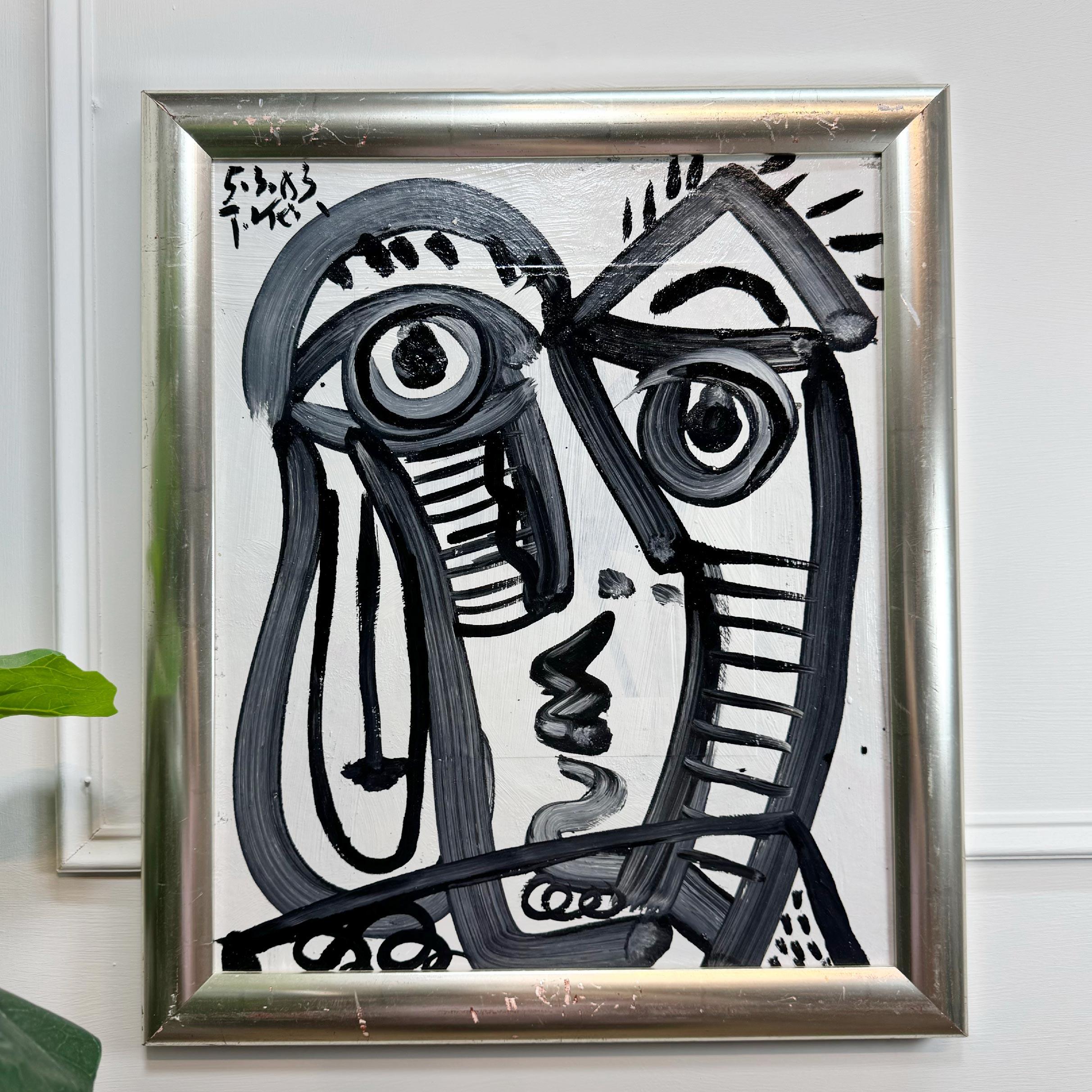 Cubismo Pittura acrilica su tavola Peter Robert Keil 1983 in vendita 2