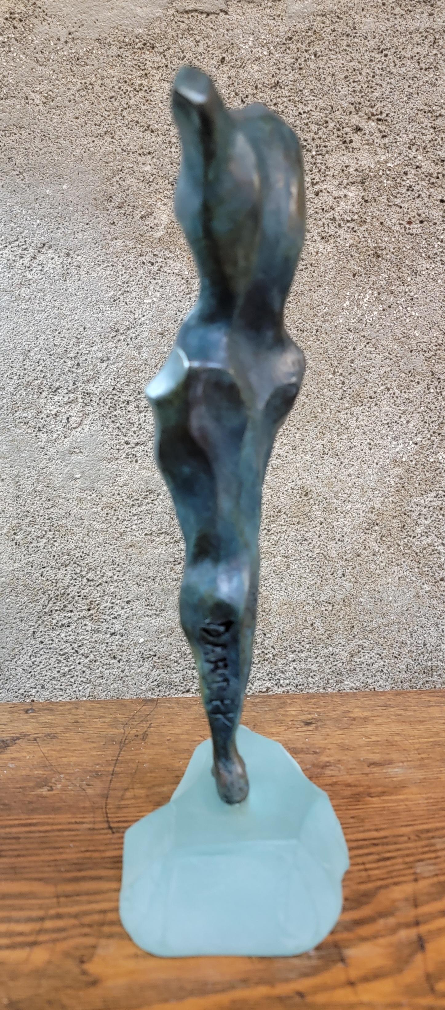 Kubistische Bronzeskulptur von nackten Figuren von Dominique Dardek im Angebot 6