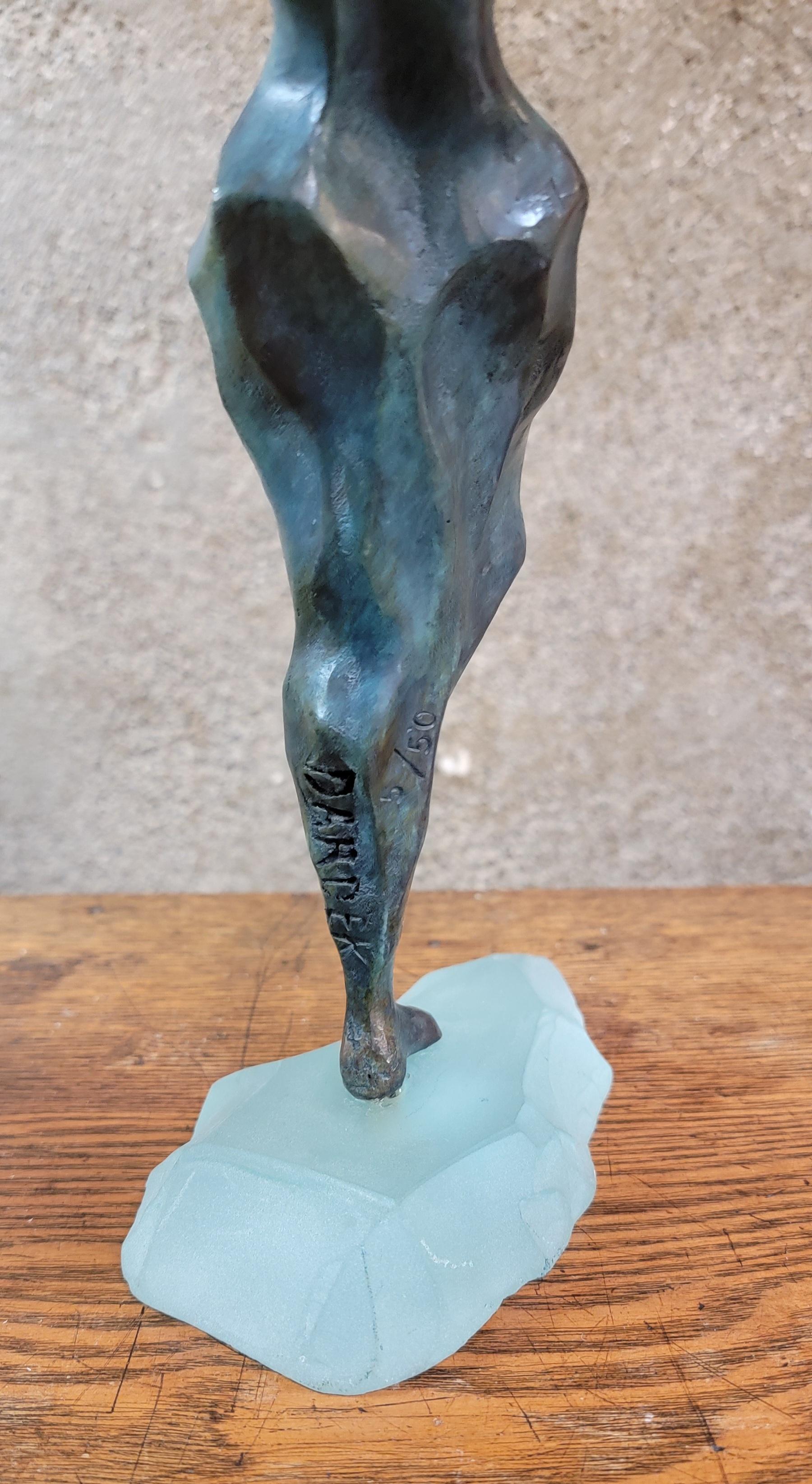 Cubism Bronze Sculpture of Nude Figures by Dominique Dardek For Sale 5