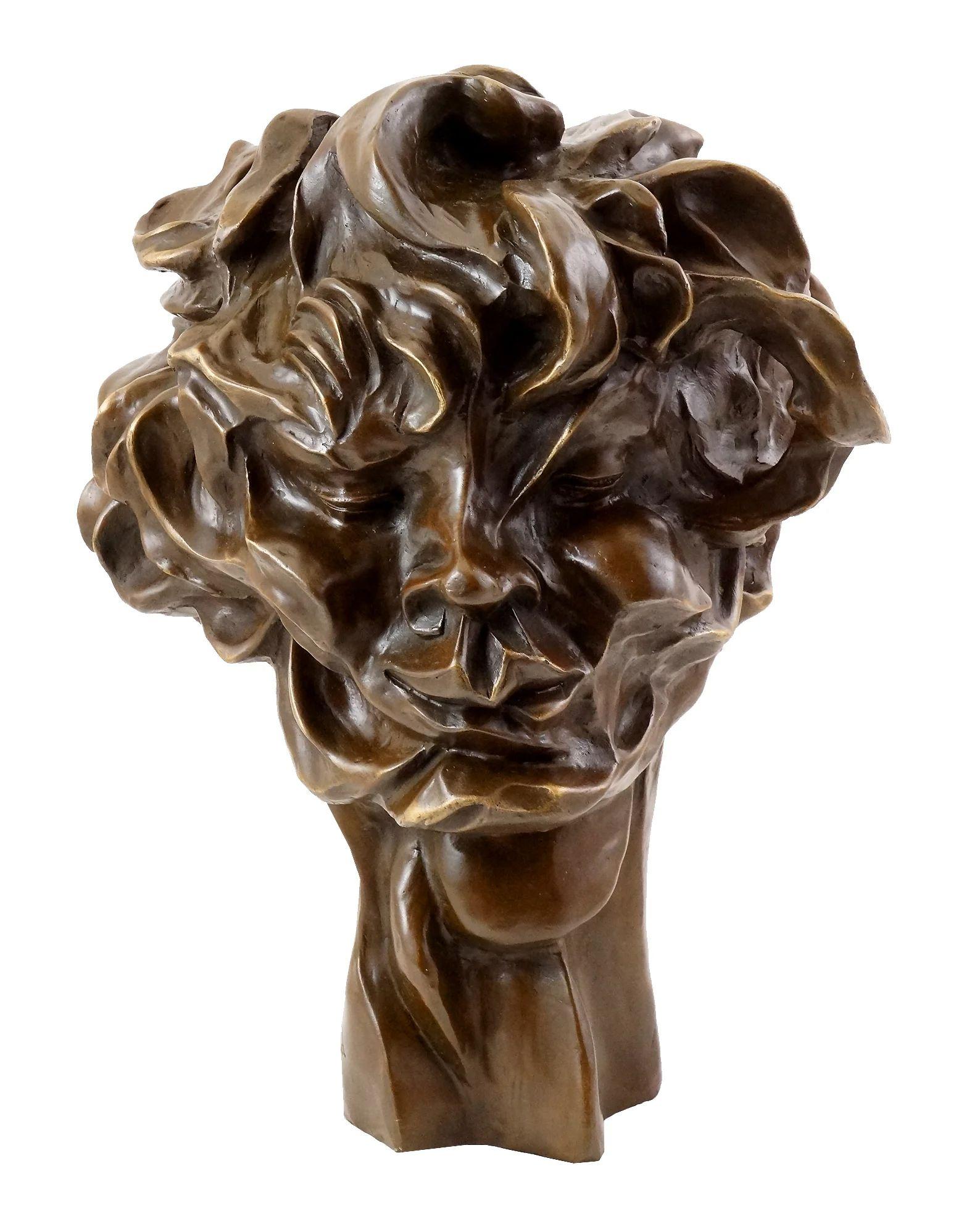 Moderno Scultura Cubismo Testa in bronzo in vendita