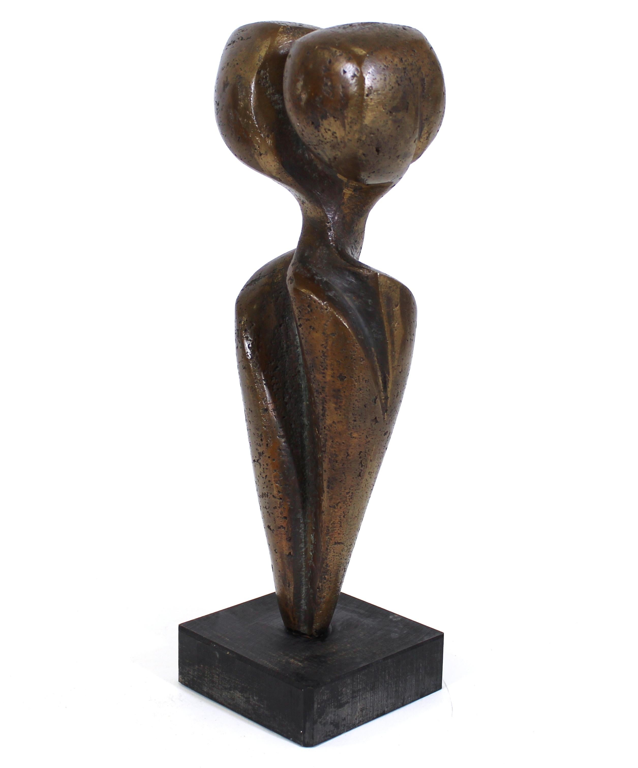 Mid-Century Modern Cubist Abstract Modern Bronze Sculpture