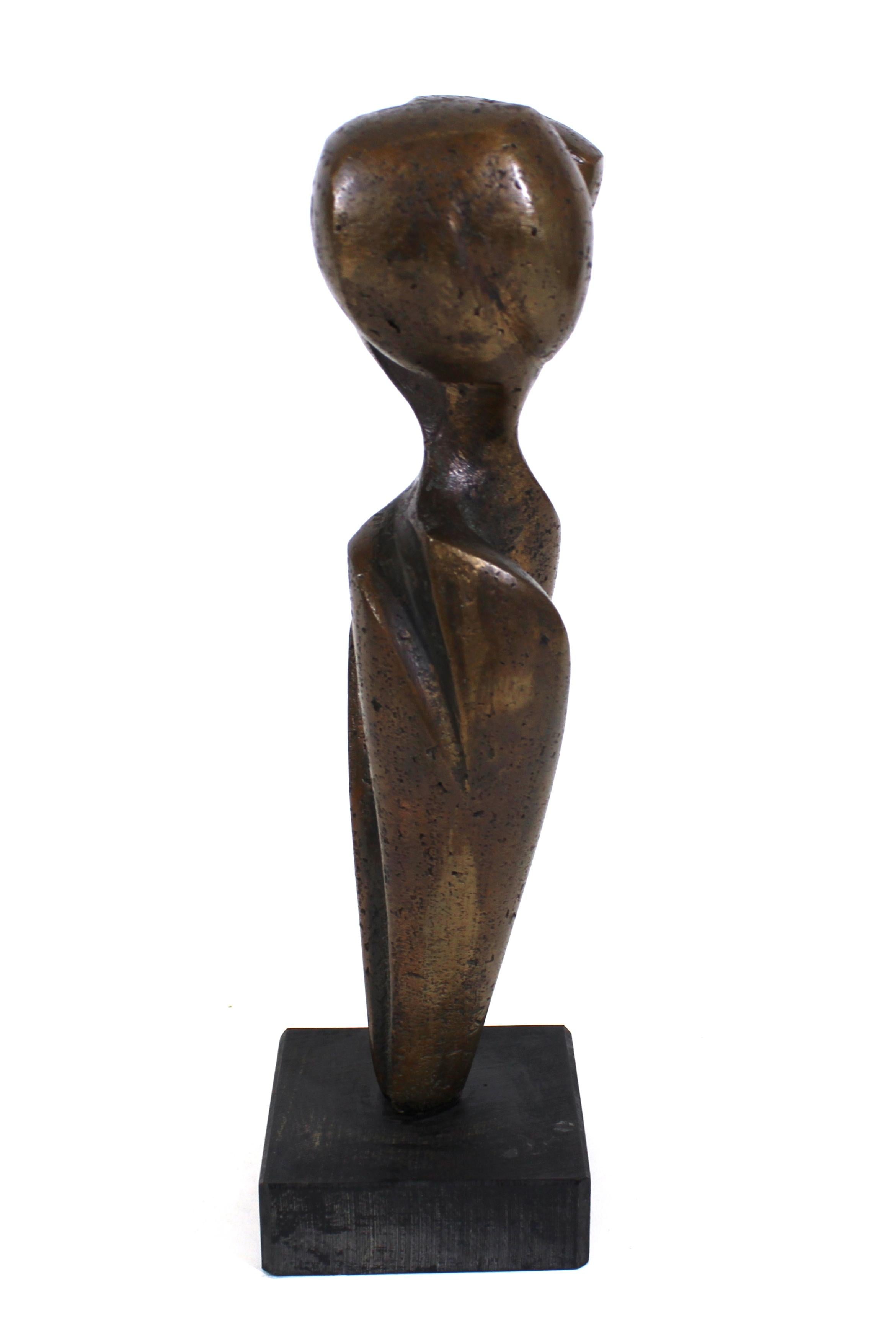 North American Cubist Abstract Modern Bronze Sculpture