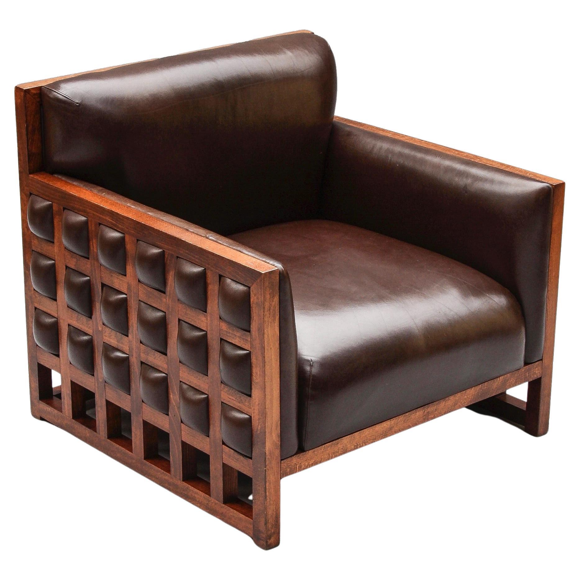 Cubist Armchair/ Zbyněk Hřivnáč for the Hotel Praha/ 1970s For Sale