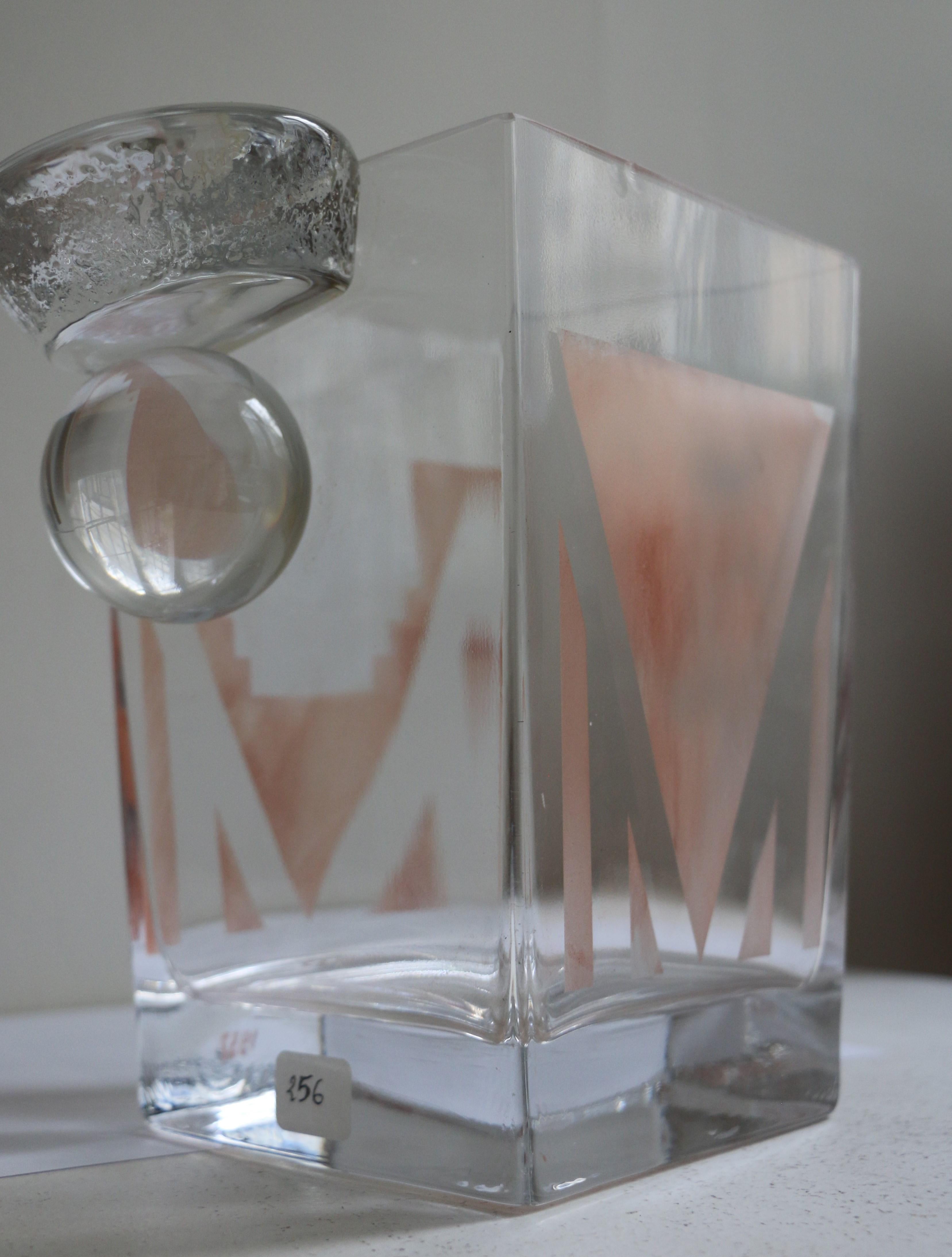 Cubist Art Deco Vase by A Riecke, France, from Restaurant La Coupole, Dated 1937 In Good Condition In Paris, FR