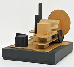 Cubist Bauhaus Style Architectural Cardboard Table Sculpture by Virgil Greca