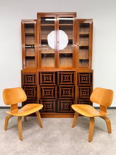 Libreria cubista con intarsio, 1930 circa