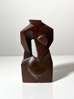 Kubistische Bronze Abstrakte Figurenskulptur von Cocomir, Mitte des Jahrhunderts Modern 1960er Jahre