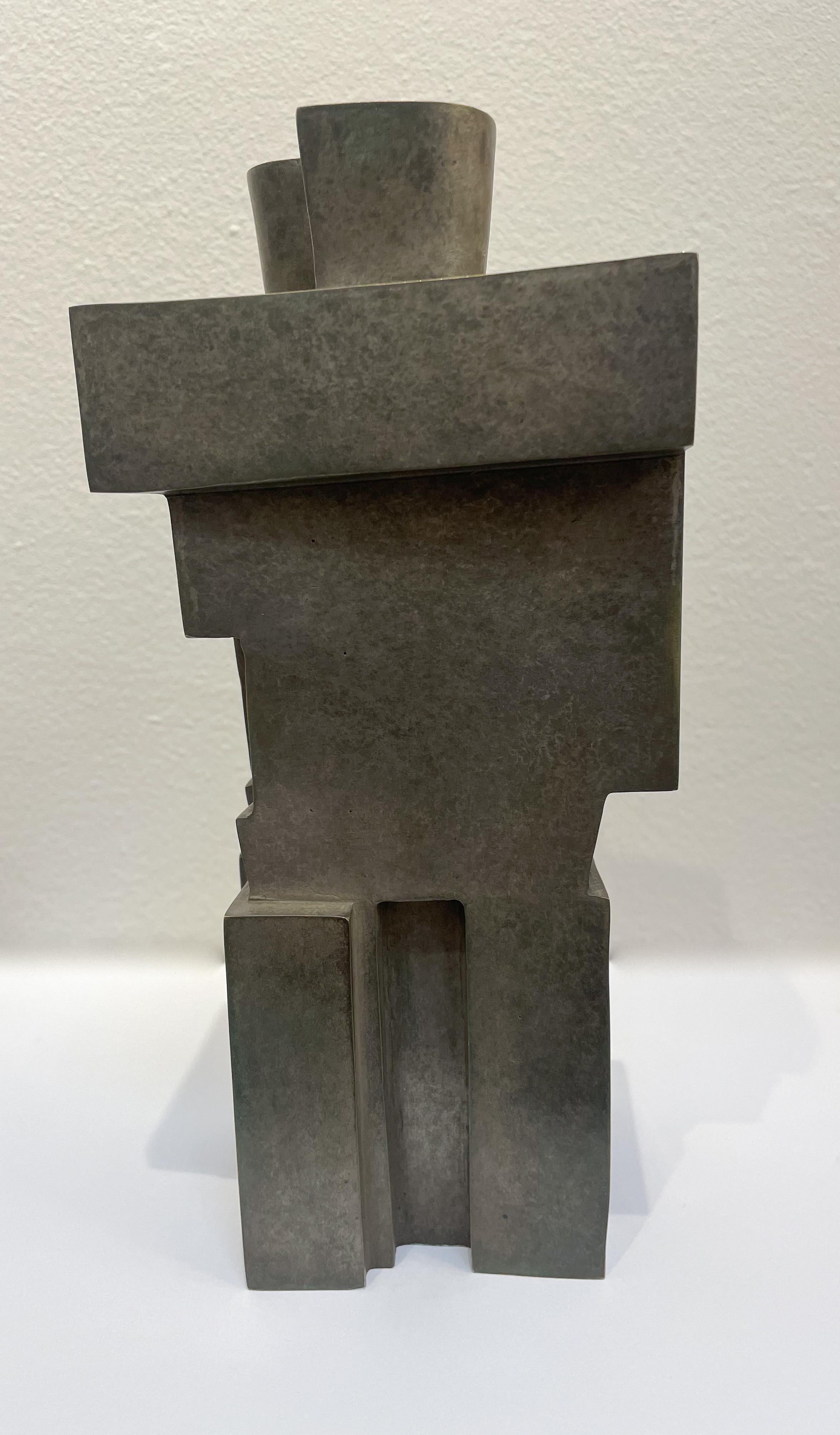 Art Deco Cubist Bronze Sculpture 'The Twins' by Willy Kessels, 1920s For Sale