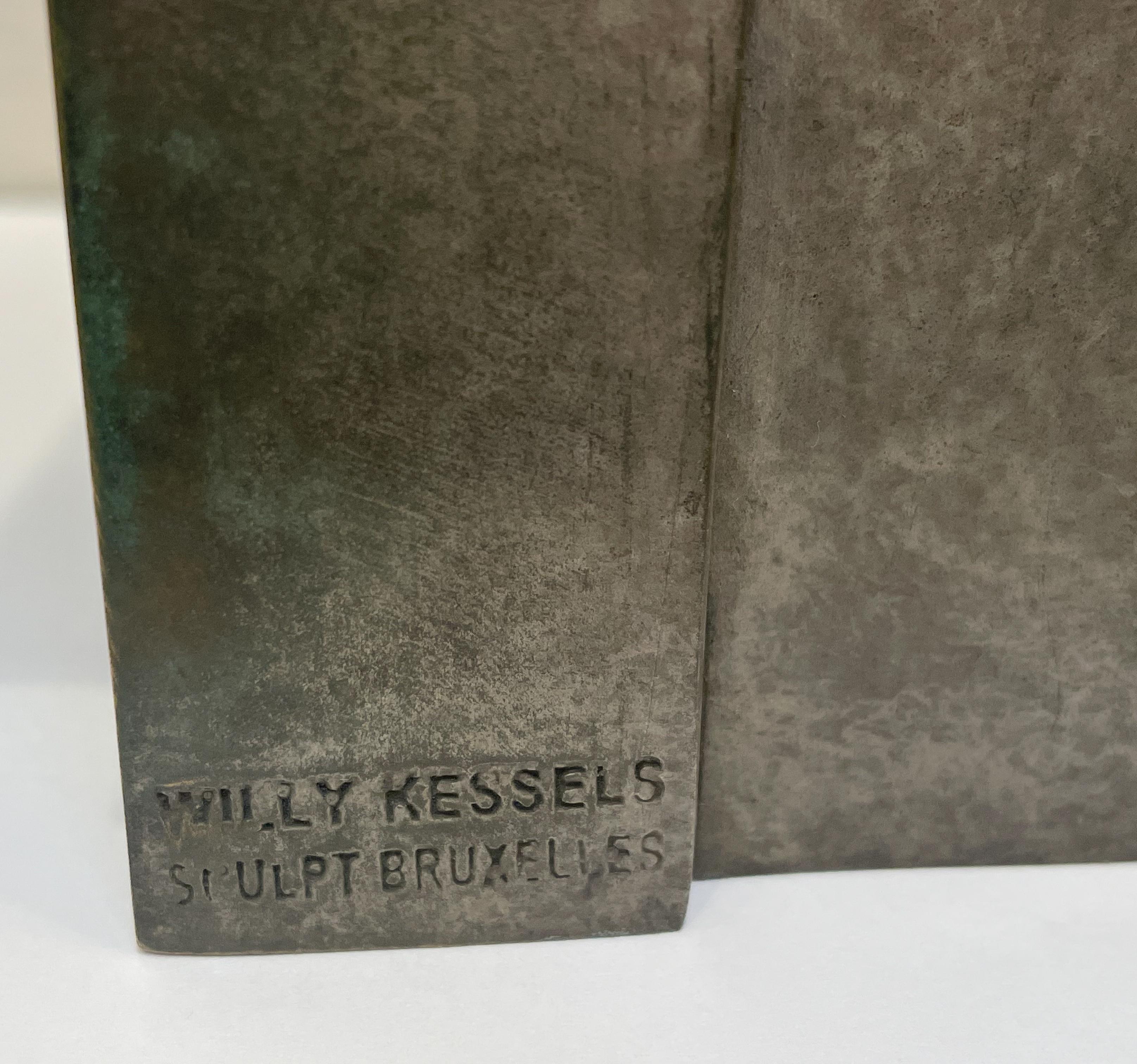 Belgian Cubist Bronze Sculpture 'The Twins' by Willy Kessels, 1920s For Sale