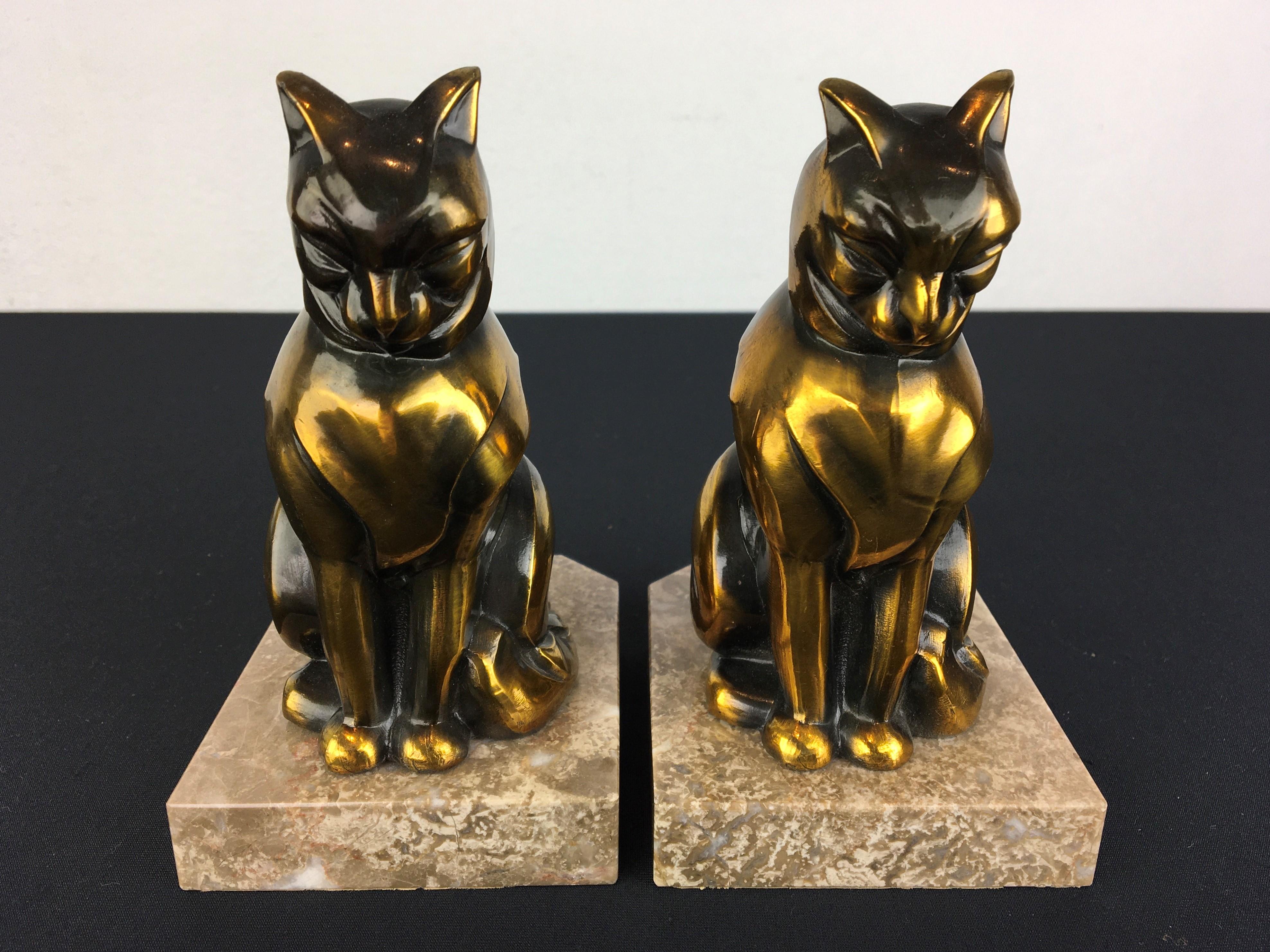 Cubist Cat Bookends by Franjou, France, 1930s For Sale 6