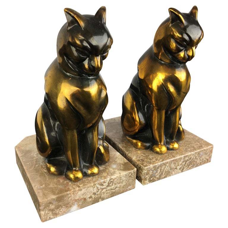 Modern Brass Cheetah or Panther Cat Sculpture in the Style of