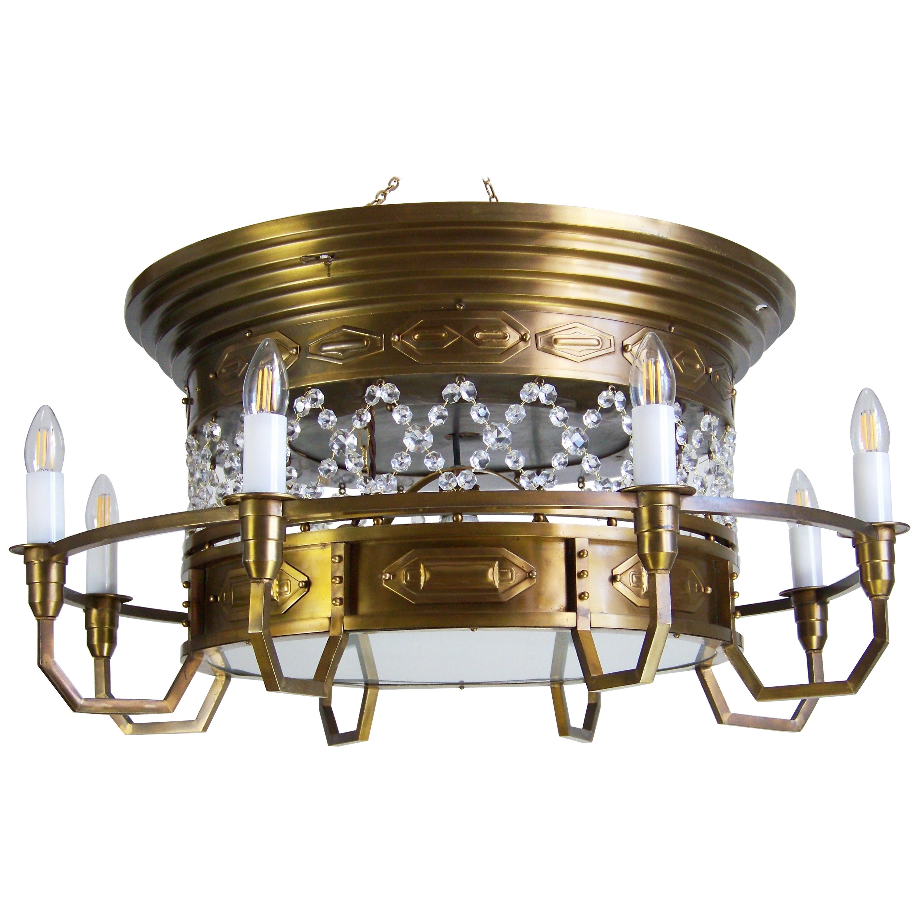 Cubist Ceiling Lamp, circa 1910