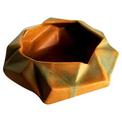 Cubist Ceramic Console Bowl by Reuben Haley for Muncie Pottery