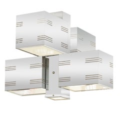 Gaetano Sciolari Attributed Cubist Chrome Chandelier 1960s