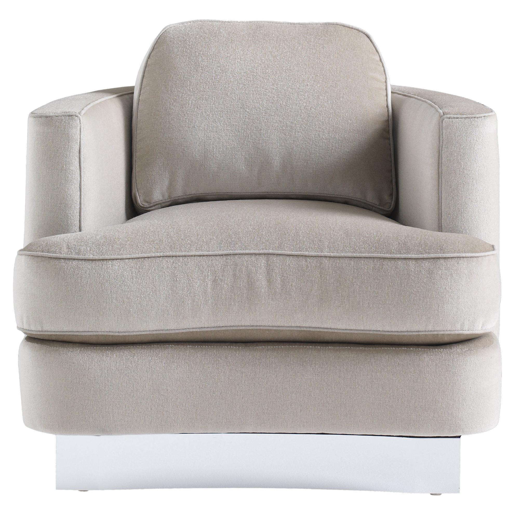 Cubist Curve Lounge Chair, fauteuil pivotant rembourré en vente