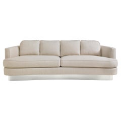 Cubist Curve Sofa 90", Upholstered Loveseat with Stainless Steel Base