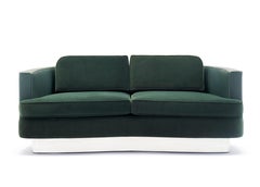 Tailored Boucle Love Seat, "Cubist Curve" 70" Love Seat by Lauren Rottet