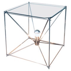 Tavolo lampada da terra di design cubista di Max Sauze, Francia anni '60