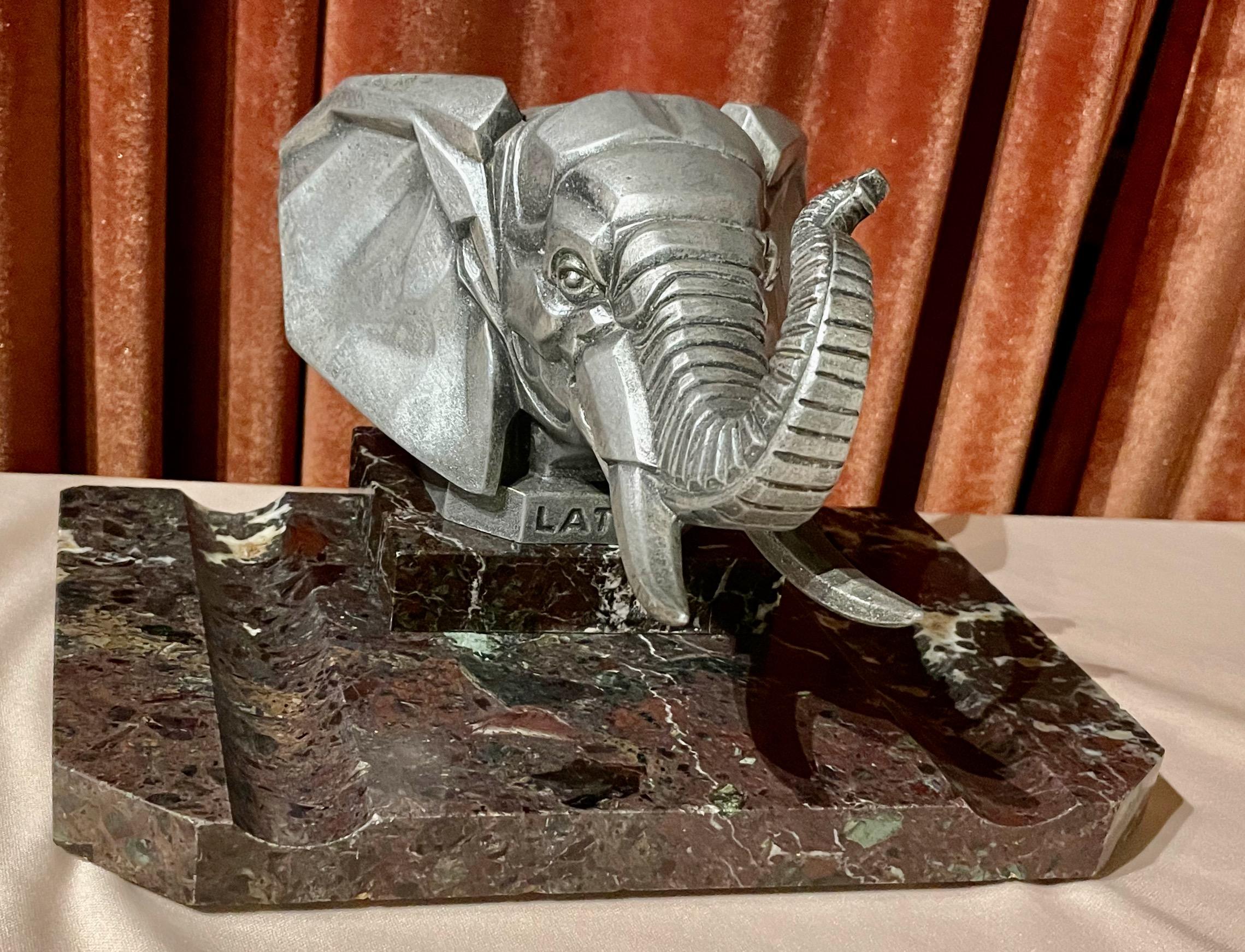 A cubist elephant truck mascot hood ornament by Frederick Bazin, French, 1920s. A powerful and strong sculpture worthy of any trucker (especially in Paris). Elephants are some of my favorite decorative Art Deco images and this one was used on Latril