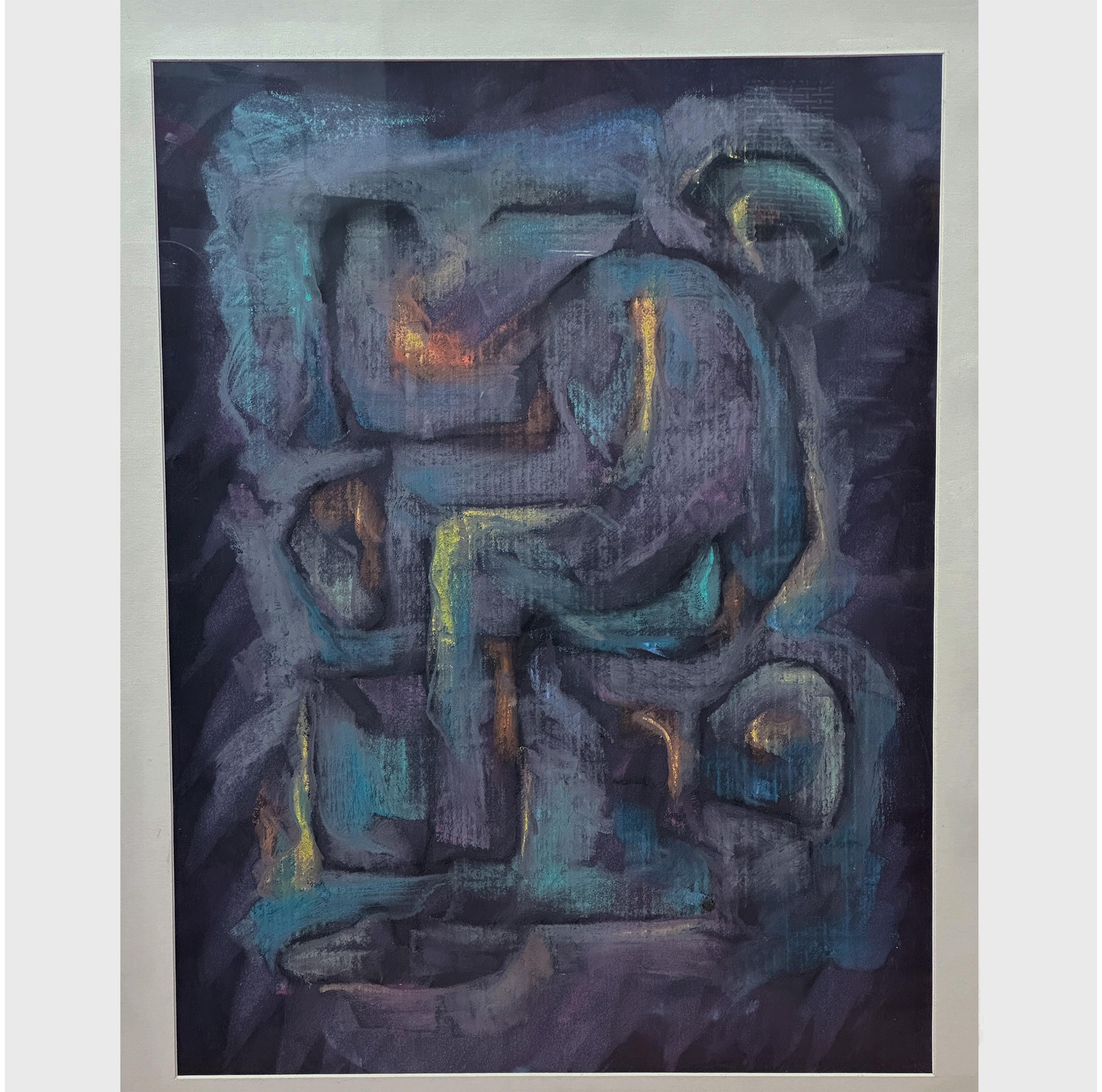 Dipinto Pittura acrilica cubista enigmatica in vendita