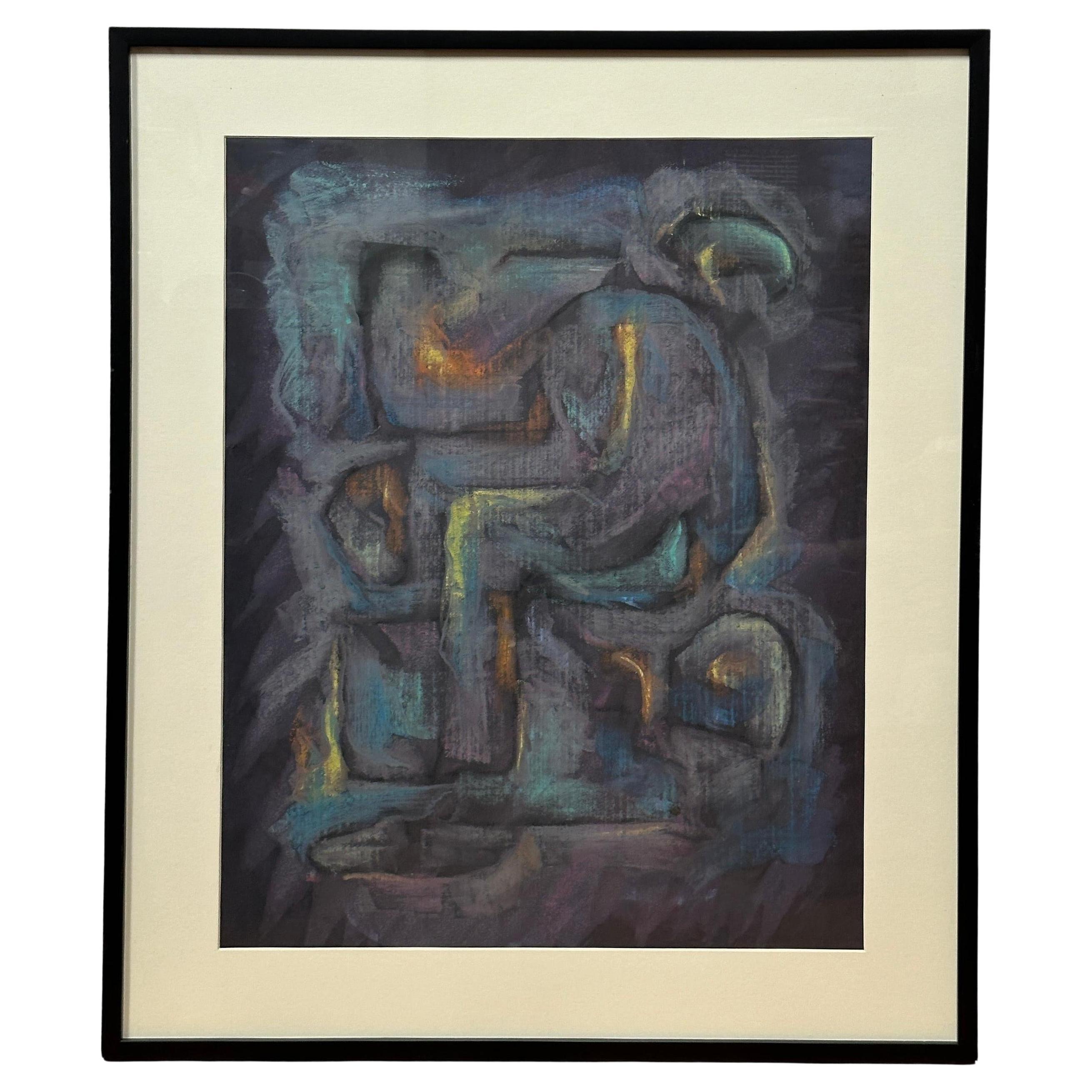 Pittura acrilica cubista enigmatica in vendita