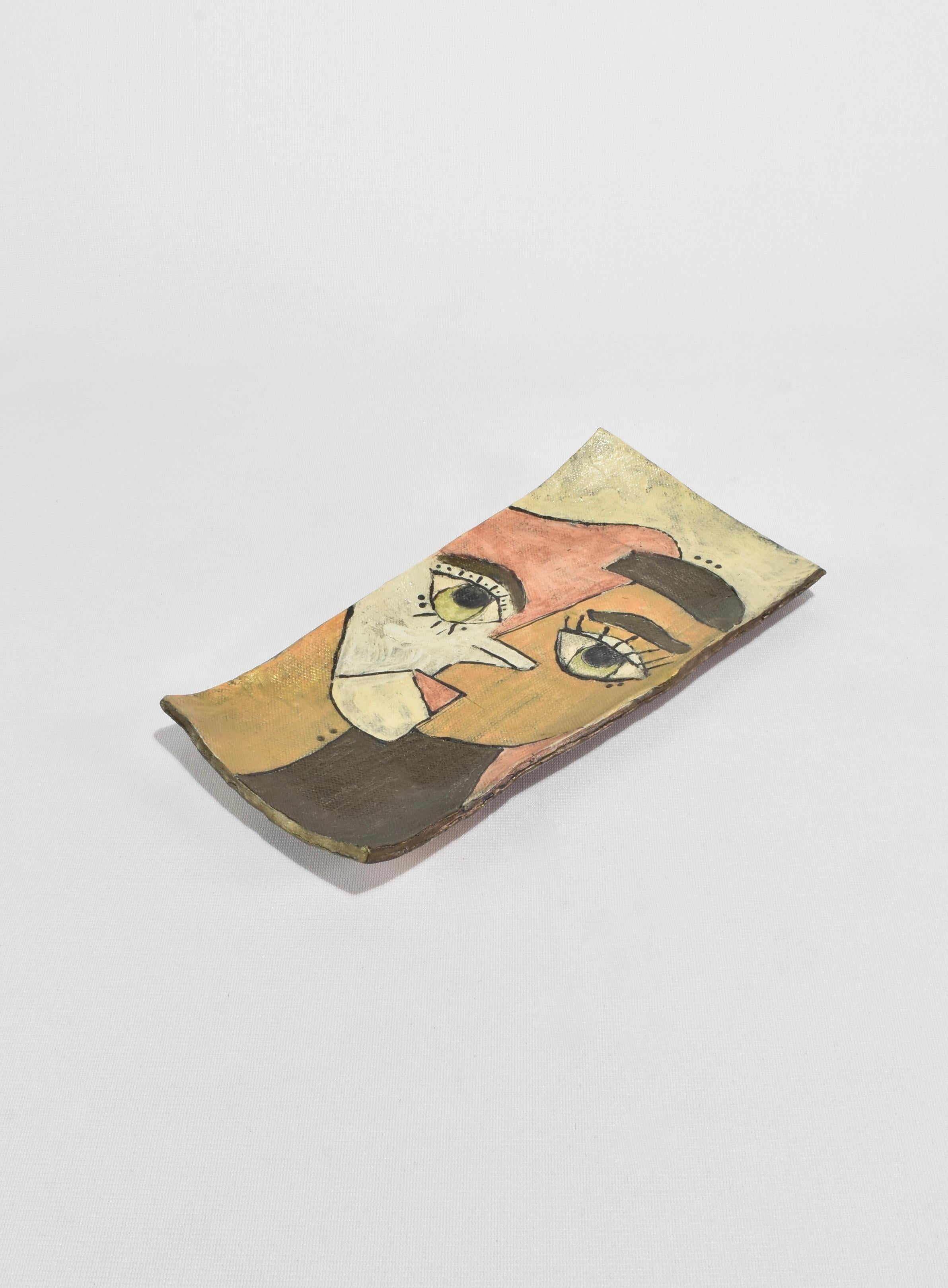 Hand-Crafted Cubist Face Tray For Sale