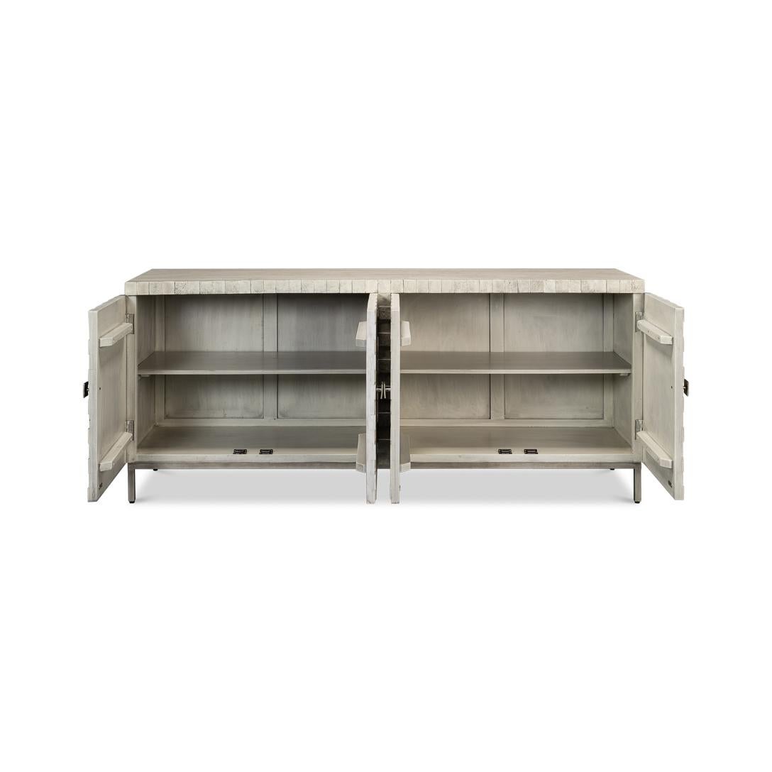 Modern Cubist Four Door Sideboard For Sale