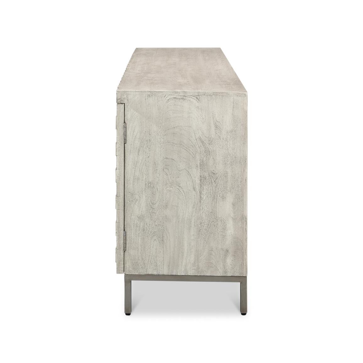 Metal Cubist Four Door Sideboard For Sale