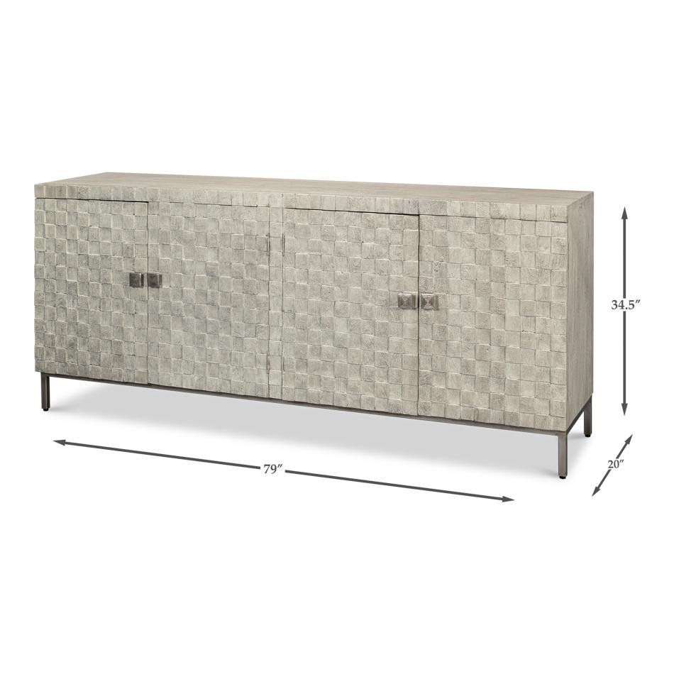 Cubist Four Door Sideboard For Sale 2