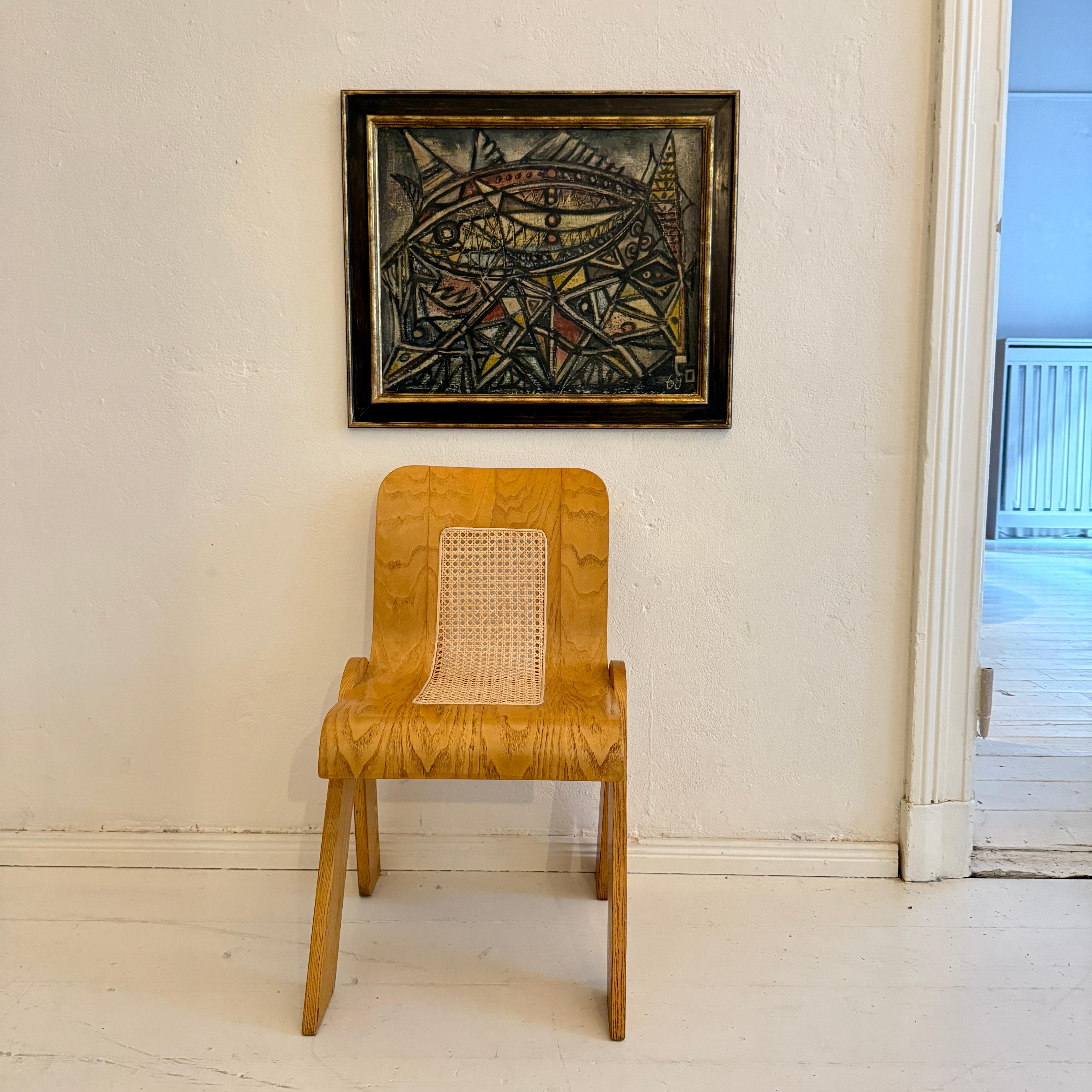 Cubist French Painting, 1968  Abstract Geometric Composition with Bold Lines For Sale 6